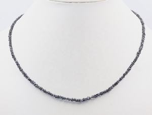 Collar minimalista de diamantes negros sin cortar de 3mm, cuentas de diamantes negros en bruto, cuentas de piedra, regalo para ella - Product Image 2