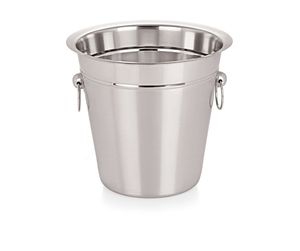 Conteneur à glace classique en acier inoxydable, double poignée, régulier pour seau, finition chromée polie miroir, accessoires de bar - Product Image 2