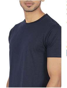 Camiseta de Manga Corta para Hombre, Cuello Redondo, Color Negro, Lisa, Corte Regular, Capa Base, Prenda Superior para Invierno, Spandex/Poliéster, Camiseta Deportiva - Product Image 3