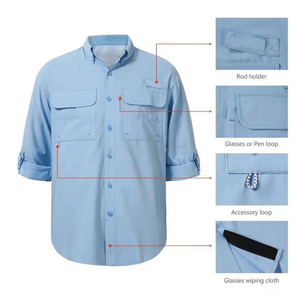Chemises tactiques en coton légères à séchage rapide, chemises de travail cargo à manches longues, vêtements de travail pour la pêche, le camping, la chasse pour hommes - Product Image 2