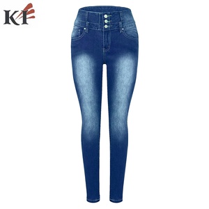 KEVEN IMPEX Wholesale Custom Women Mid <b>Waist</b> Solid Color Straight <b>Jeans</b> Eco-Friendly Breathable Regular Fit Full Length Denim - Product Image 3
