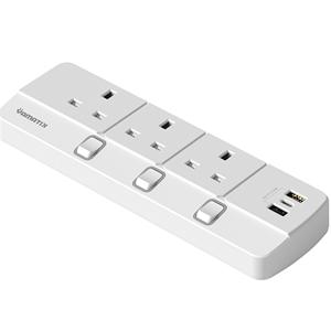 Enchufe de Mesa Serie PLUS con 3 Tomas Ampliamente Separadas, 2 USB y 1 Tipo-C de Carga Rápida, Interruptor de Sobrecarga, Personalización Estándar - Product Image 1