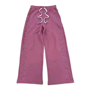 New Custom Breathable OEM Jogger Flared Sweatpants for <b>Men</b> High Quality High Waist Polyester/Cotton <b>Drawstring</b> Closure <b>Trousers</b> - Product Image 1