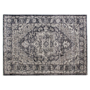 Tapis rectangulaire épais en peluche géométrique PET noué à la main, aspect antique traditionnel, résistant aux taches, avec envers en jute, pour salon - Product Image 4