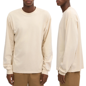 Camiseta de Manga Larga Extra Grande Personalizada para Hombre, Algodón Grueso, Estilo Urbano, Cuello Redondo, OEM ODM, Venta al Por Mayor - Product Image 1