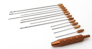 Outils de liposuccion manuels réutilisables de haute qualité, avec embout Luer Lock, en acier inoxydable, pour transfert de graisse, avec poignée orange, pour usage cosmétique - Product Image 6