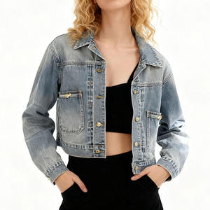 Chaqueta Larga Vaquera Vintage para Mujer – Precio de Fábrica, Abrigo Vaquero Casual Oversize 100% Algodón, Logotipo Personalizado OEM, Venta al por Mayor - Product Image 2