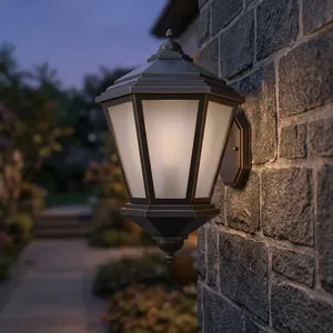 Lanterne murale extérieure LED, lampe de jardin traditionnelle, lampadaire de cour, boîtier en fer pour entrée - Product Image 3