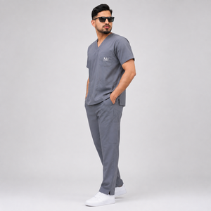 Wholesale <b>Scrub</b> <b>Uniform</b> Set Medical Nursing Workwear V Neck Top Pants Breathable Stretch Hospital <b>Uniform</b> - Product Image 1
