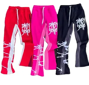Wholesale Slim Fit Set <b>Jogger</b> Patchwork Graffiti Paint Splatter Elastic Men Pants Custom Paneled Color Flared <b>Trousers</b> - Product Image 1