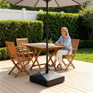 Base Universale per Ombrellone da Giardino in HDPE Resistente con 4 Ruote Girevoli e Bloccaggi per Facile Spostamento - Product Image 2
