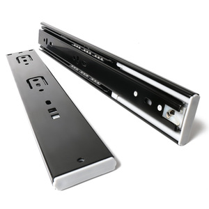 Three-Section Thickened Damping Buffering <b>Black</b> Track Drawer Slides Two-Section for <b>Computer</b> <b>Desks</b> Keyboard Trays Display Slides - Product Image 3