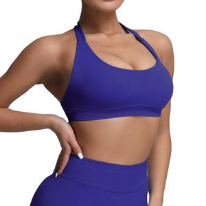 Wholesale Customized Logo Breathable Eco-Friendly Reversible Plus Size Seamless Medium Support High Elastic Backless Sports Bra - Product Image 1