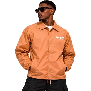 <b>mens</b> terracotta copper coach <b>jacket</b> ripstop nylon snap front turn down collar lightweight windbreaker <b>track</b> coat shell outwear - Product Image 1