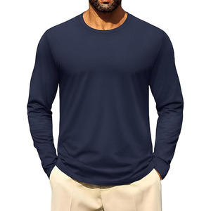 Camiseta para Hombre, Manga Larga/Corta, Camisas de Algodón, Camisetas Casuales y Elegantes con Cuello Redondo - Product Image 1