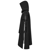 Manteau à Capuche Noir Gothique pour Homme, Style Punk, Coupe Irrégulière, Vente Chaude, OEM ODM, Vente en Gros 2026