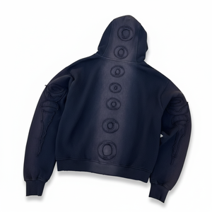 Unisex black Hoodie With puff Printed logo Regular Fit Cotton fleece washed oversized hoodie for men - Product Image 6