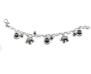 Multi Charm Ball & <b>Elephant</b> Gold Plated 925 Sterling Silver Bracelet for Women & Teen Girls-Elegant <b>Gift</b> Jewelry - Product Image 5