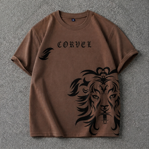 DTG Graphic Custom men's <b>shirts</b> Drop Shoulder Streetwear <b>Gothic</b> Logo Lion illustration <b>T</b>-<b>Shirt</b> for Men Crew Neck Summer wear ODM - Product Image 5