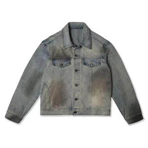 Chaquetas de Mezclilla para Hombre de Primera Calidad, Manga Larga, Ligeras, Cuello Camisero, Cierre de Botones, Corte Corto, para Otoño, Estilo Casual - Product Image 1