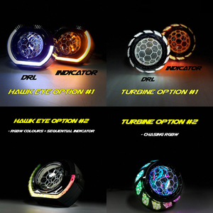 토요타 하이럭스 N80 2020년식 이후 LED 프로젝터 SR SR5 헤드라이트 (화이트 DRL 인디케이터 및 멀티컬러 RGB 헥스 링 포함) - Product Image 6