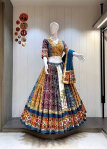 Traditional Indian Pakistani <b>Women</b> <b>Lehenga</b> Choli Multicolor Embroidered Floor-Length Loose Fit Wedding Wear - Product Image 3