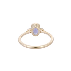 เครื่องประดับแฮนด์เมดแหวนเพชรพลอย tanzanite ธรรมชาติทรงกลม14K แหวนเพชรเม็ดเดี่ยวสีเหลืองทองเครื่องประดับขายส่ง - Product Image 4