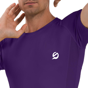 T-shirt de sport pour homme, coupe ajustée, manches courtes, uni, écologique, respirant, personnalisable - Product Image 4