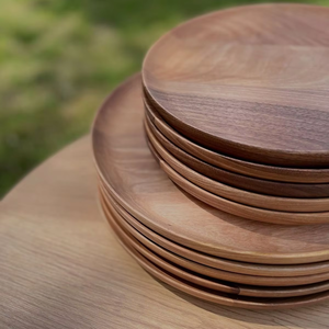 Platos de madera de mango hechos a mano. Diseño único. Platos de madera de blossom craft india. - Product Image 3