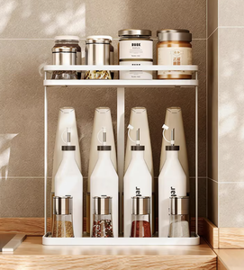 Étagère à épices de cuisine à 3 niveaux, en métal, pour comptoir, support pour bouteilles d'épices, organisateur de cuisine - Product Image 1
