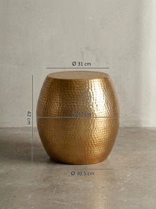Home Poetry Modern <b>Round</b> Coffee <b>Table</b> With Hammered Finish 42 Cm Diameter Living Room Furniture Contemporary Design - Product Image 1