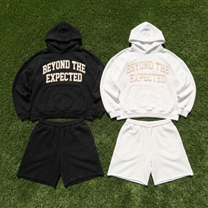 Custom Printed Hoodie <b>Sweat</b> <b>Shorts</b> Set <b>Men</b> Oversized Streetwear Winter Hoodie 100% Cotton <b>Sweat</b> <b>Shorts</b> Two Piece - Product Image 6