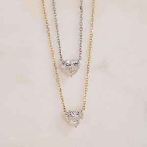 Collar de Oro Amarillo de 14K con Diamante Natural CVD Certificado por IGI, Corte Corazón, 3CT, Chapado en Oro, VS1, Color FG, Joyería Fina para Mujer, Lujo, OEM - Product Image 4