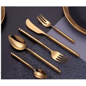 Ensemble de couverts en métal plaqué or, matériaux écologiques, personnalisés pour mariage, décoration de table, ustensiles de table à prix abordable - Product Image 6