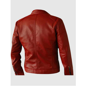 Chaqueta de Motociclista para Hombre, Estilo Urbano, Piel de Oveja, con Ribete de Piel, Cuello Camisero, Cierre de Cremallera, Colores Personalizados, para Invierno - Product Image 6