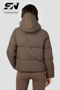 Veste d'hiver chaude pour femme de haute qualité, en duvet, avec fermeture éclair, doublure en nylon respirante, imperméable et écologique, vente en gros - Product Image 5
