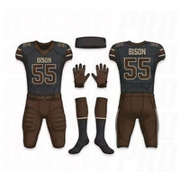 Ensemble d'uniformes de football américain 3D pour équipes – Pack promotionnel avec maillot de compression, débardeur style hoodie et gants
