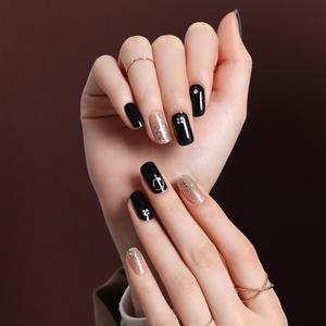 Tiras de uñas de gel negro superventas ShineB #45895 pegatinas de uñas fáciles 3D de alta calidad artículo de moda para salones hecho en Corea - Product Image 4