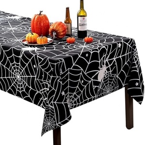 Customized Abstract Black Trees Printed GOTS Organic Cotton Lined <b>Tablecloth</b> OEM ODM Low MOQ Wholesale Direct Factory - Product Image 2