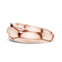 Bague en or rose sertie de diamants pour homme, alliance de luxe avec diamants de laboratoire, design moderne et protecteur, idée cadeau.