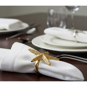 Anillos para Servilletas con Forma de Estrella de Mar Dorada, de Latón, Estilo Náutico, Costero, Oceánico, para Decoración de Mesa de Boda, Venta al Por Mayor - Product Image 1