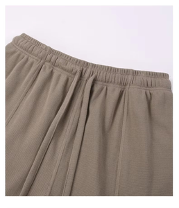 Shorts en coton tricoté pour homme, couleur unie, taille mi-haute, fermeture élastique, style décontracté, tissu respirant - Product Image 2
