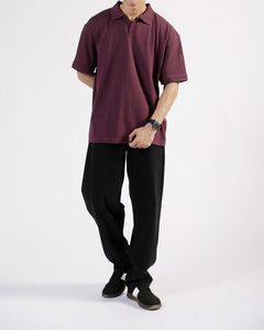 Polo homme sur mesure, couleur unie, coupe ample, 100% coton respirant, impression numérique, logo personnalisé, style hip hop, 200g - Product Image 5