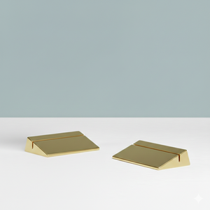 ที่ใส่บัตรทรงสามเหลี่ยมทำจากทองเหลืองเคลือบด้าน สำหรับใส่บัตรสำหรับสำนักงานและตกแต่งสไตล์โมเดิร์น - Product Image 1