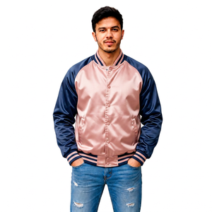 Veste universitaire en satin personnalisée avec fermeture éclair, fabricant de vêtements streetwear, vêtements de sport, vente en gros, marque privée, fournisseur de vêtements OEM - Product Image 3