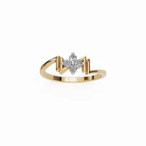 Anillo de Diamante Cultivado en Laboratorio Florence en Oro Amarillo de 18K, Corte Redondo, Juego de 4 Piezas, Certificado IGI, Claridad VVS, Anillo de Lujo para Mujer en Oferta - Product Image 1