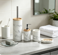 Ensemble d'accessoires de salle de bain en céramique Rain Drop, 4 pièces, kit de bain décoratif avec distributeur de savon pour la maison et l'hôtel