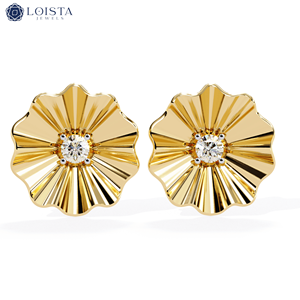 Pendientes de Joyería Loista, Envío Directo, Oro de 14k, Diamantes Cultivados en Laboratorio, Pendientes de Diamantes CVD para Mujer, Pendientes de Diamantes Cultivados en Laboratorio de Lujo - Product Image 3
