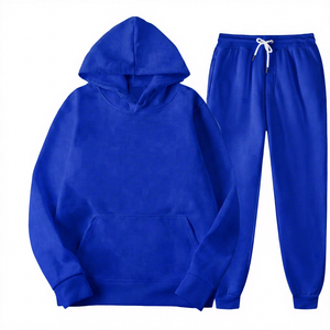 Unisex <b>White</b> Hooded Sweatshirt <b>Jogger</b> Pants Set Winter Solid Color Casual Full Sleeve Drawstring Pocket Design Fleece Midweight - Product Image 6