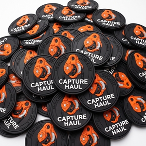 Parches de PVC personalizados con resorte de recogida, emblemas redondos de silicona para tensores de orugas de excavadoras, para fabricantes de ropa de trabajo de maquinaria pesada - Product Image 6
